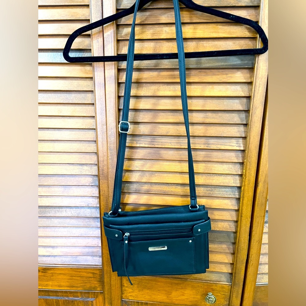 Black long strap cross body purse